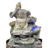 Meditating Buddha with Leaves & LED Light Antique Resin Tabletop Waterfall Fountain - Image 2