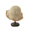 Straw w/Natural Fiber Brim Summer Hat, Trendy Summer Fashion Beach Sunshade Handmade Crochet Fisherman Hat Small Brim Foldable Floppy Bucket Straw Hats For Women:  Adult One Size Fits Most (22-23 inches), adjustable size - Image 5