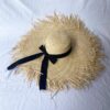 Natural Straw Hat with Fringe & Black Ribbon Trendy Beach Hats For Men/Women;  Adult One Size Fits Most (22-23 inches), adjustable size - Image 3