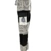 Black and White Boho Patchwork Elastic Bottom Pants VTrendz
