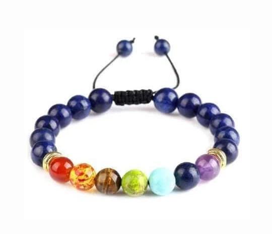 Lapis Lazuli 7-Chakra Adjustable Macrame Bracelet: Sovereign Truth & Kinetic Alignment