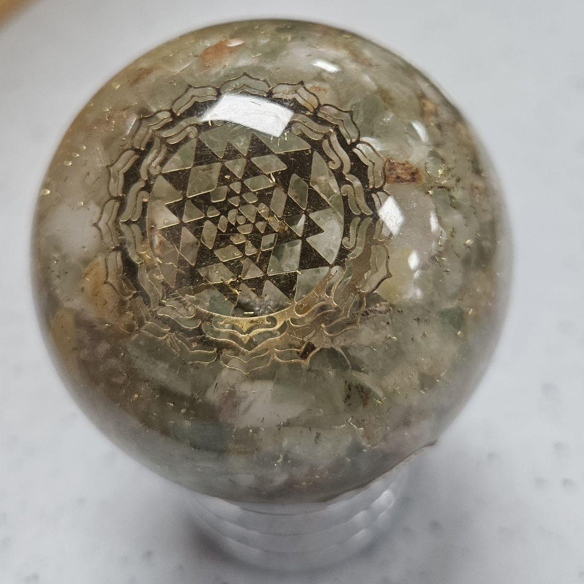 Green Fluorite Orgone Sphere – Artifact of Mental Order & Heart Renewal – 2"