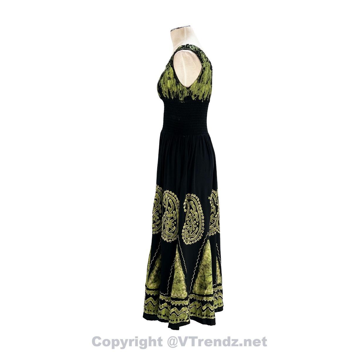 Long 8-Kali Embroidered Maxi Dress with Stretch Sleeves - Image 33