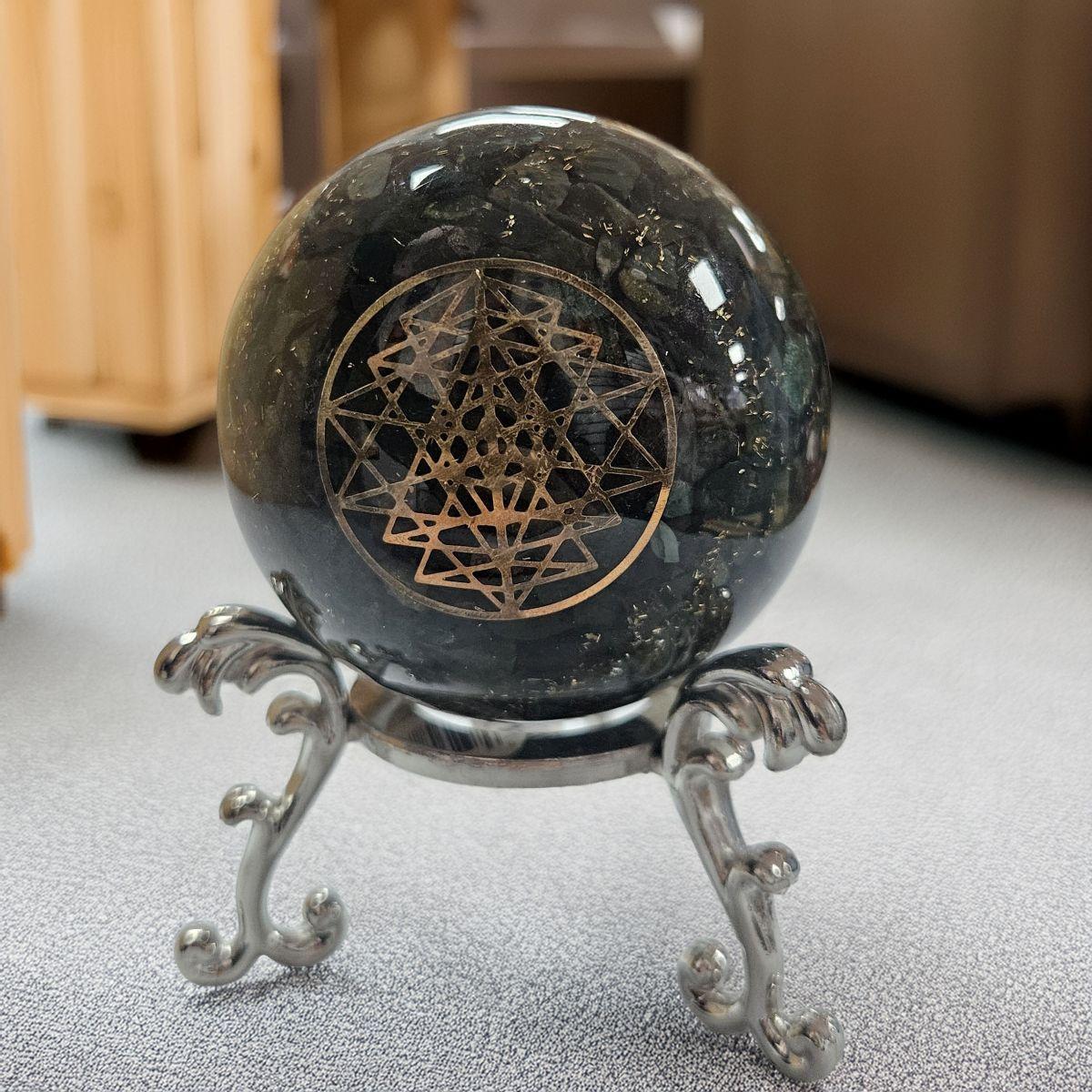 Bloodstone Orgone Sphere – Artifact of Vitality & Spiritual Courage – 2" - Image 5