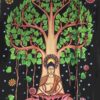 Buddha Bodhi Tree Tapestry Wall Hanging Handmade Cotton Tapestry 84" x 54" inch - Image 2