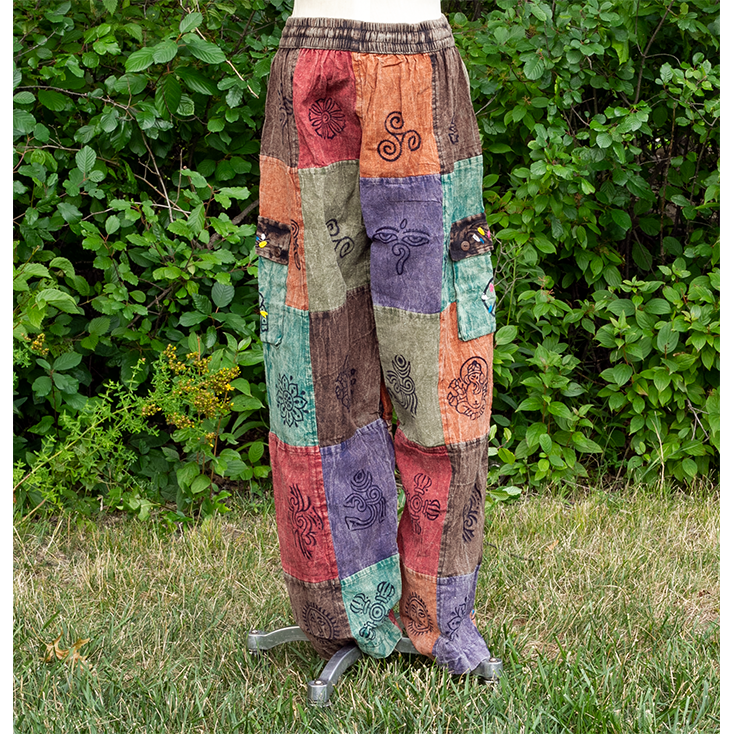 Boho Plain Patch Cargo Open Bottom Pants - Image 3