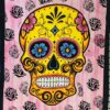 Sugar Skull with Rose Wall Hanging Handmade Cotton Tapestry 84"x54" inch VTrendz
