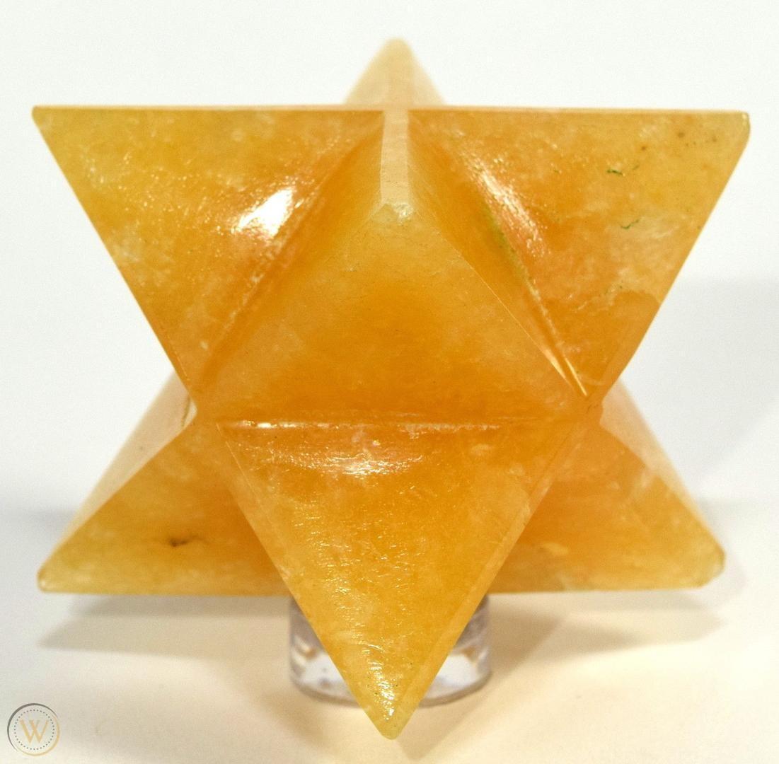 Merkaba Star Golden Quartz for Healing and Reiki Metaphysical Energy Balancing and Positivity 200 to 500 grams