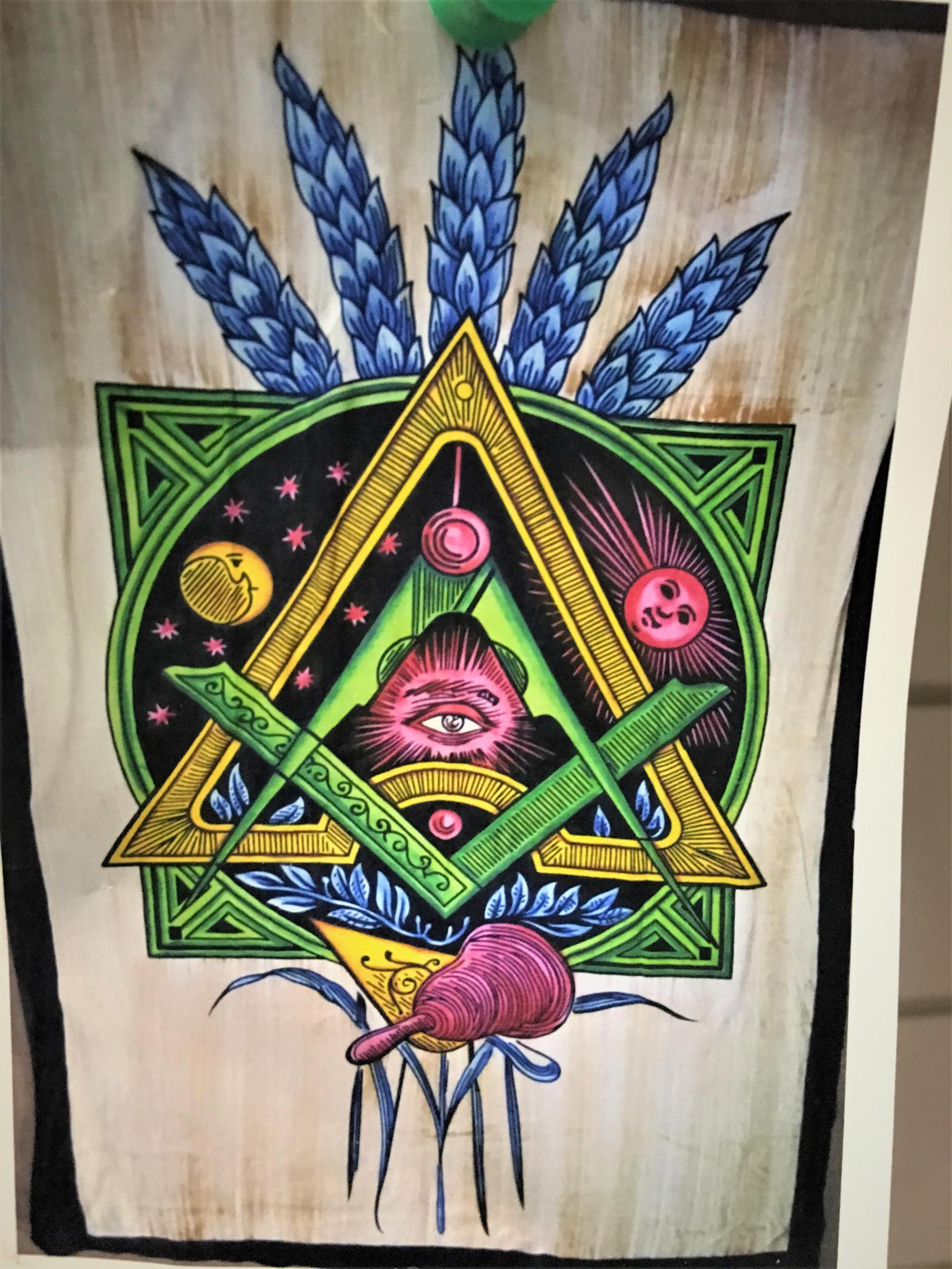 Freemason Wall Hanging Handmade Cotton Tapestry 84"x54" inch