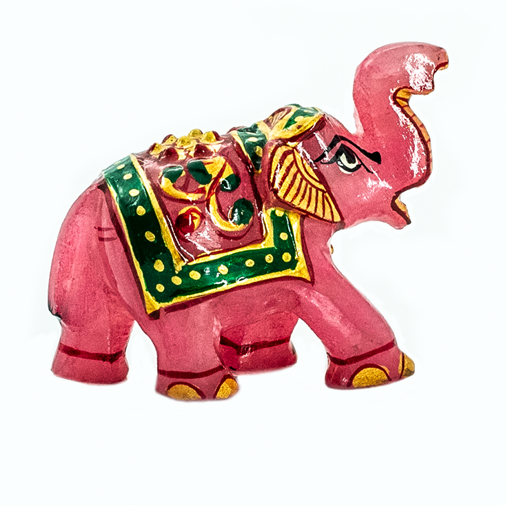 Rose Quartz Elephant Carved Statue Handmade Natural Crystals for Positivity and Energy Balancing Symbol of Goodluck, Strength, Protection, Wisdom, Power, and Integrity Approx. 6-7 cm or 2.5-3 inches