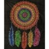 Dream Catcher 5-Feathers Full Circle Wall Hanging Handmade Cotton Tapestry 84"x54" inch VTrendz