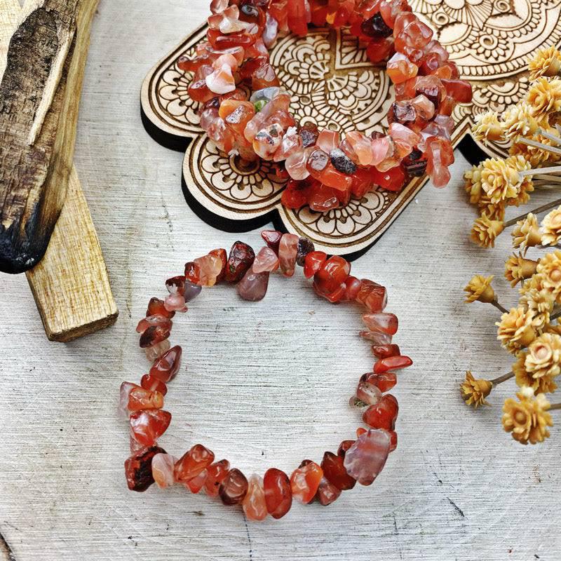 Red Aventurine Stone Chips Bracelet: The Manifestor’s Flame & Earthy Vitality