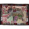 VPT-E01 Elephant Wall hanging Vintage Patchwork Tapestry Bohemian Handmade Beaded Embroidered Ethnic Hippie Indian Wall décor 40 x 60 Inches
