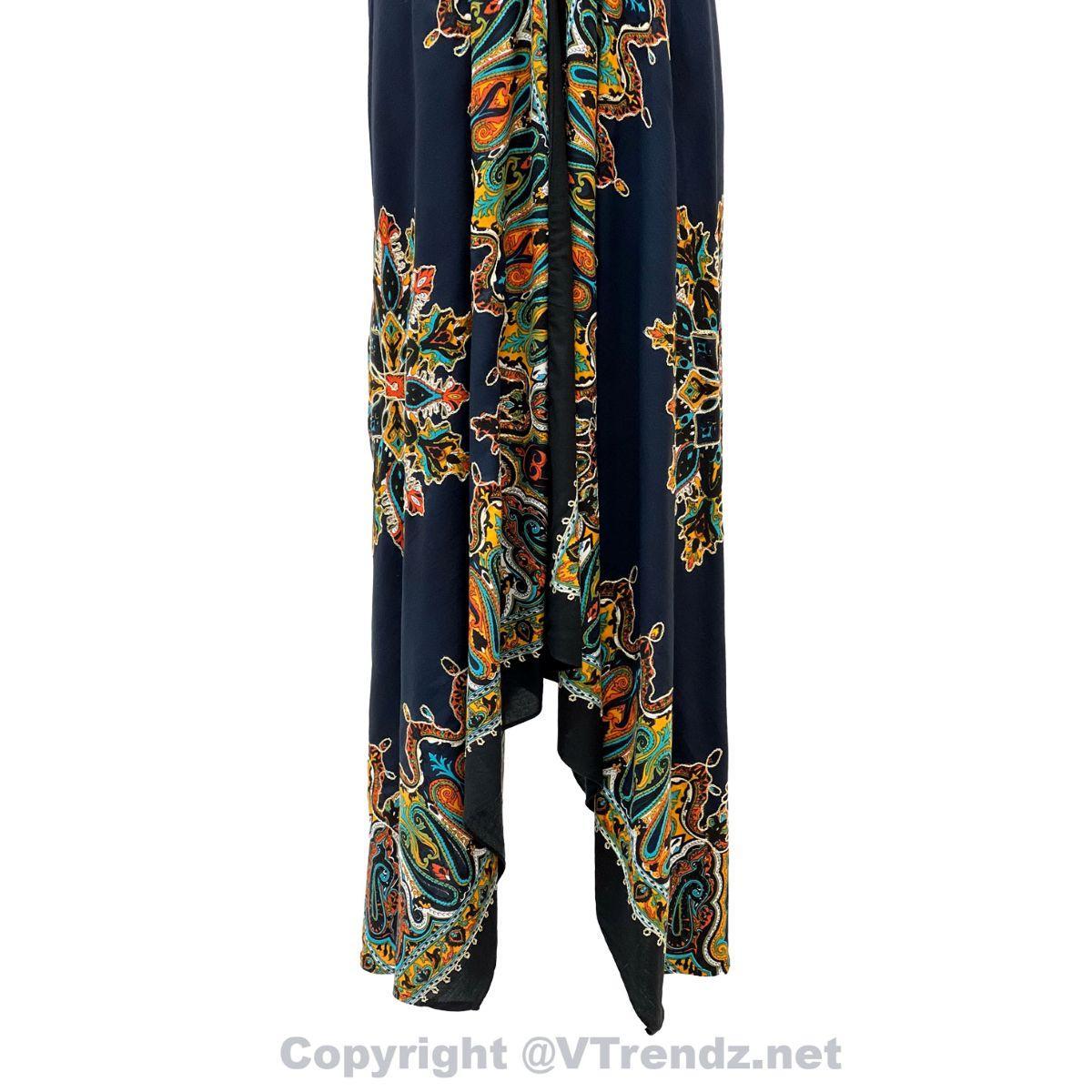 Jamawar Scarf Dress Dori with Halter Neck & Back Ties - Image 30