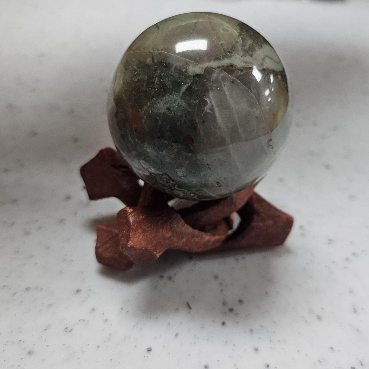 African Bloodstone Sphere for Creative Courage & Vitality (1.5 - 2 Inch) - Image 3