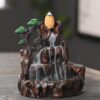 Mini-Rockery Ceramic Backflow Incense Holder Waterfall Incense Burner, Reflux Burner, Handmade Ceramic, Home Décor for Meditation, Mini-Zen Experience Size: 10.5*8.5 cm - Image 7