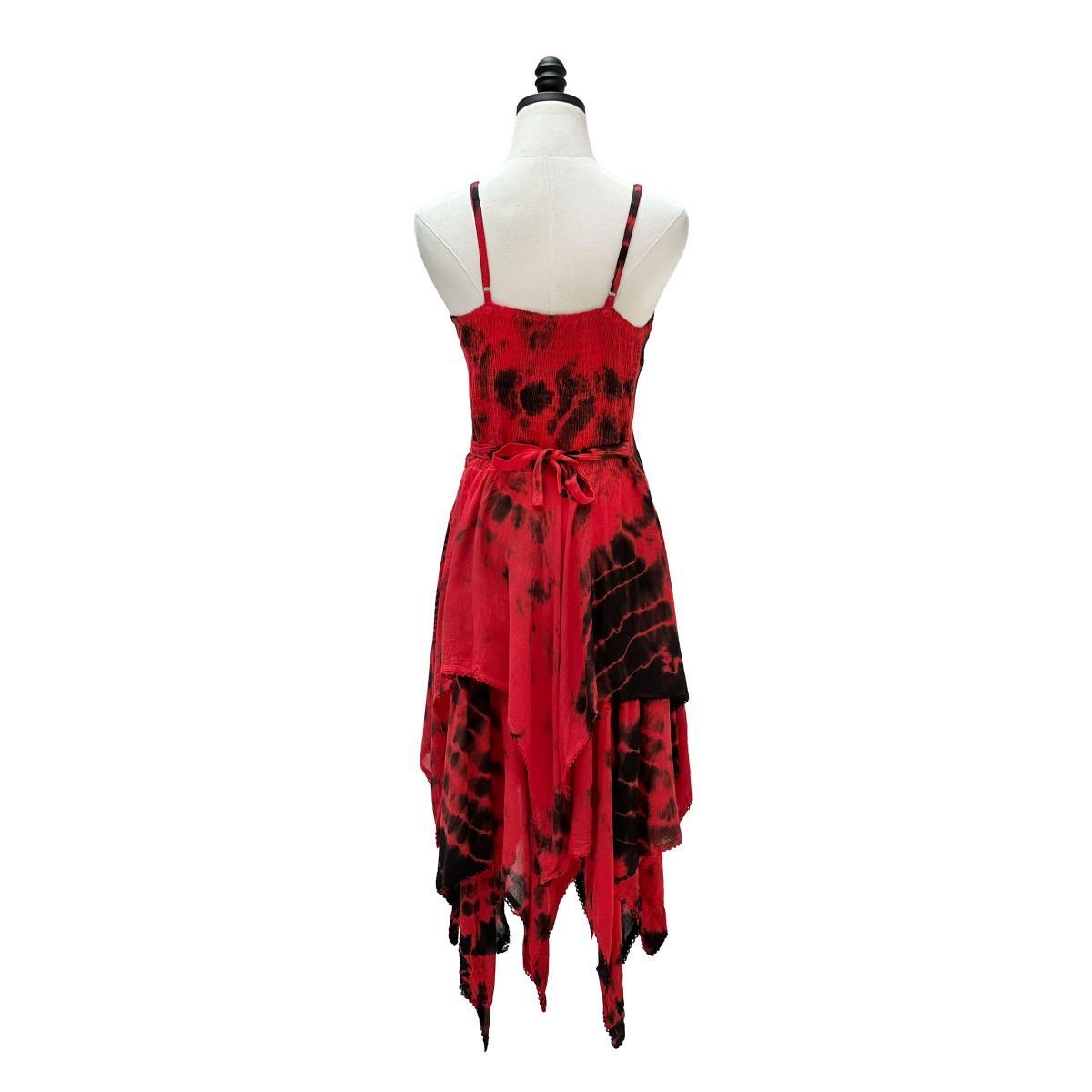 2 Layer Tie Dye Handkerchief Dress with Front Corset & Adjustable Straps - Image 37