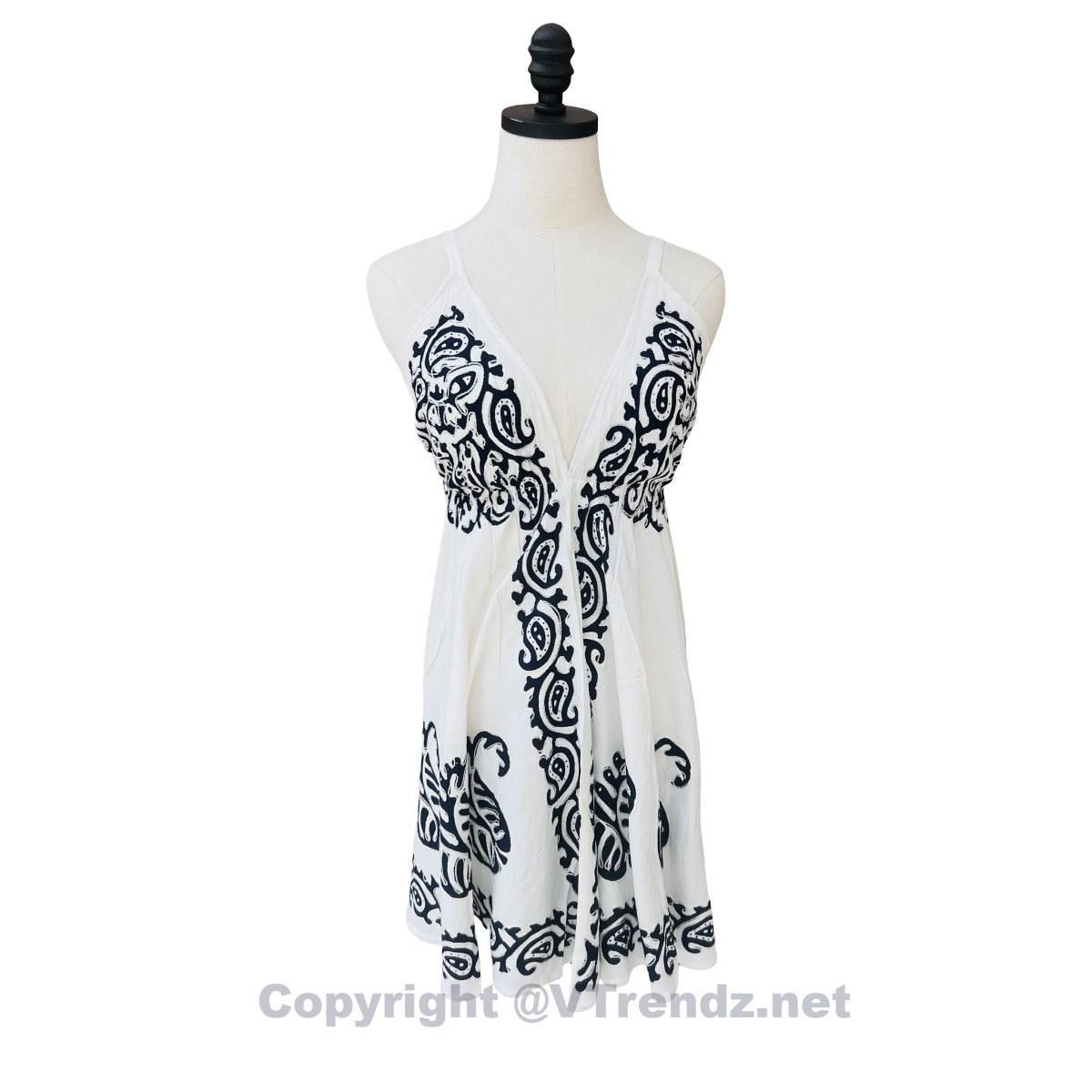 Batik Printed Short Scarf Dress with Adjustable Straps and Stretchable Back - Image 12