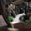 Mountain with House & Bridge Ceramic Backflow Incense Holder Waterfall Incense Burner, Reflux Burner, Handmade Ceramic, Home Décor for Meditation, Mini-Zen Experience Size: 22*10*31 cm - Image 4