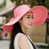 Wide Eaves-brimmed Bucket Foldable Ladies Trendy Summer Straw Woven Panama Sunshade Woven Beach Hat;  Adult One Size Fits Most (22-23 inches), adjustable size - Image 3