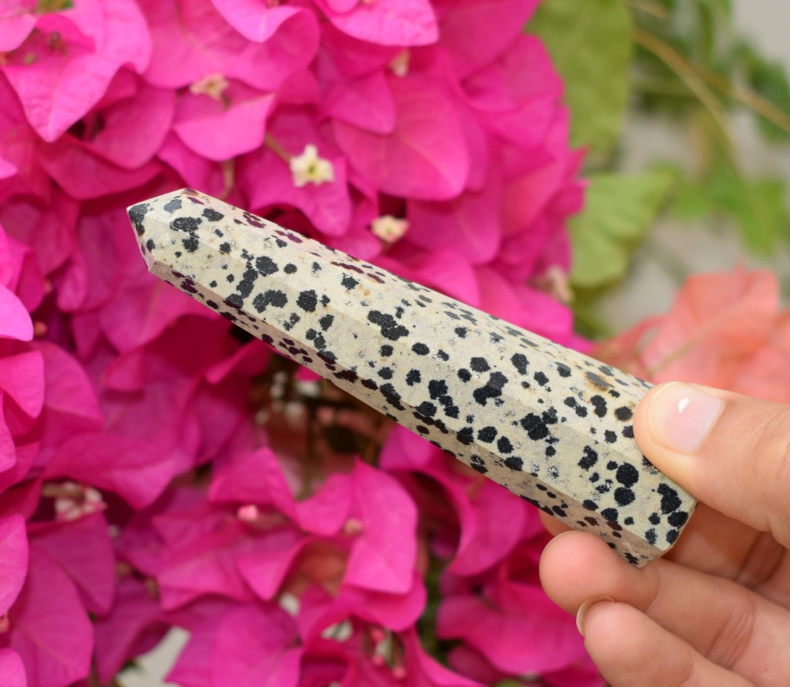Dalmatian Jasper Obelisk Tower: Jumbo Healing Wand for Playful Grounding & Joyful Spirit