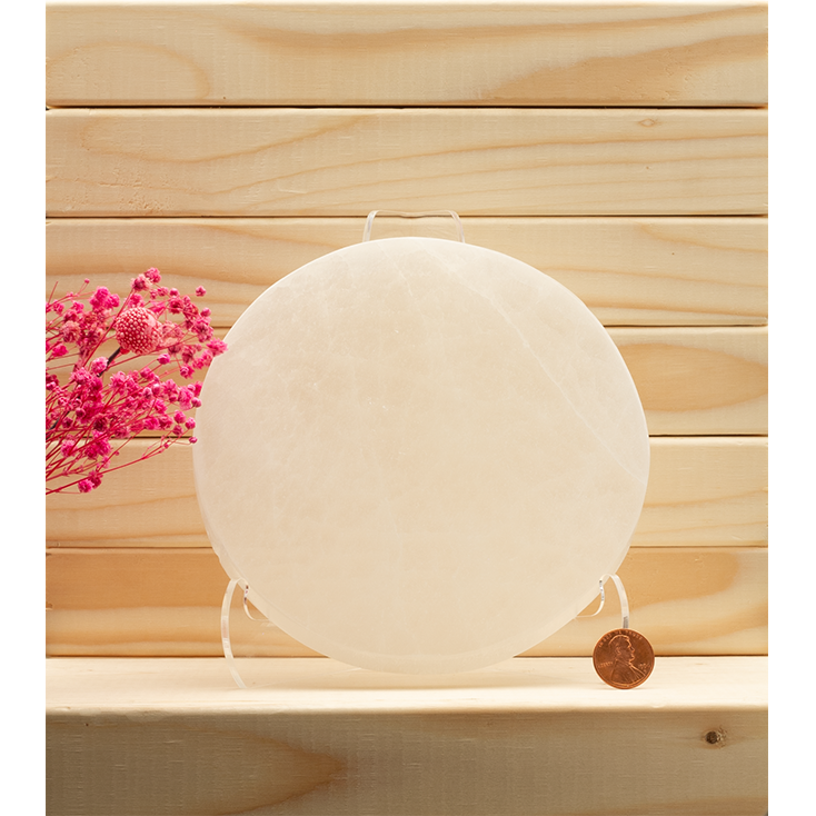 Selenite Charging Plate: Geometric Cleansing Foundation & Etheric Shield (2.4-5.5 Inch) - Image 2