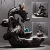 Dragon with Blue Crystal Ceramic Backflow Incense Holder Waterfall Incense Burner, Reflux Burner, Handmade Ceramic, Home Decor for Meditation, Mini-Zen Experience - Image 3