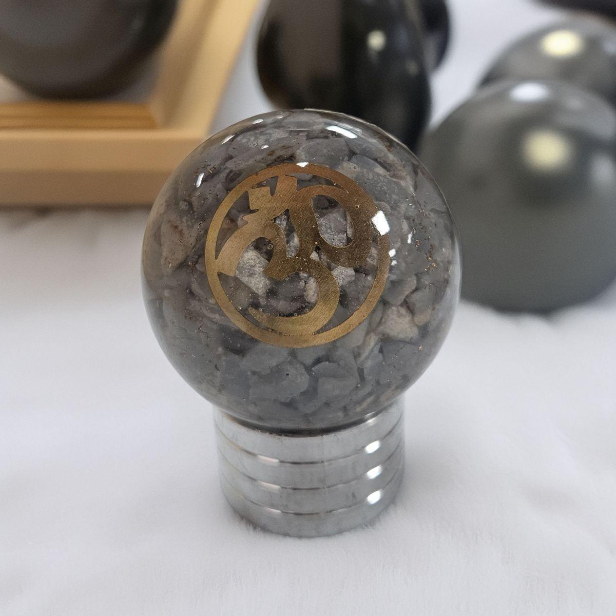 Angelite Orgone Sphere – Artifact of Celestial Peace & Angelic Guidance – 2" - Image 4