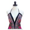 Hand-Printed Jamawar Short Scarf Halter Dress VTrendz