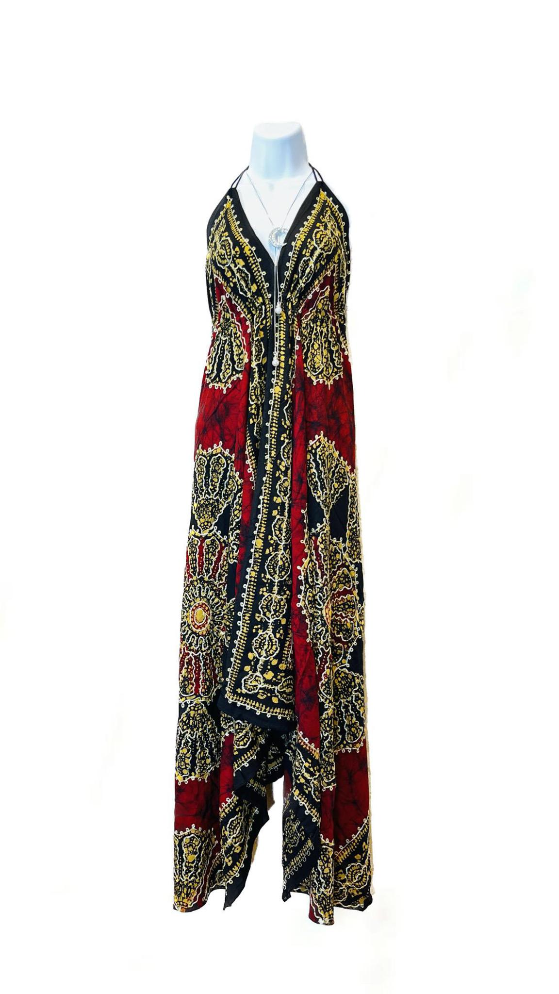 Batik Scarf Dress Dori with Halter Neck & Back Ties
