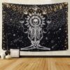 Skull Yoga  Wall Hanging Handmade Cotton Tapestry 84" x 54" inch - Image 2