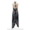 Jamawar Scarf Dress Dori with Halter Neck & Back Ties VTrendz