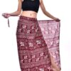 Elephant Print Sarong Black-White Cover-up/ Skirt VTrendz