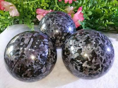 Indigo Gabbro Sphere Natural Indigo Stone For Healing Stone for Creativity, Intuition & Protection, Meditation Crystal Healing Grid Reiki Metaphysical Energy - Image 2