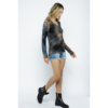 Cold Shoulder Tie Dyed Vocal Top with Rhinestones - Image 4