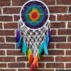Rainbow Crochet Cotton crochet rainbow macramé single rim dreamcatcher wall hanging VTrendz
