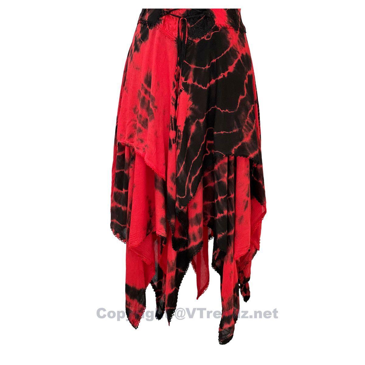 2 Layer Tie Dye Handkerchief Dress with Front Corset & Adjustable Straps - Image 35
