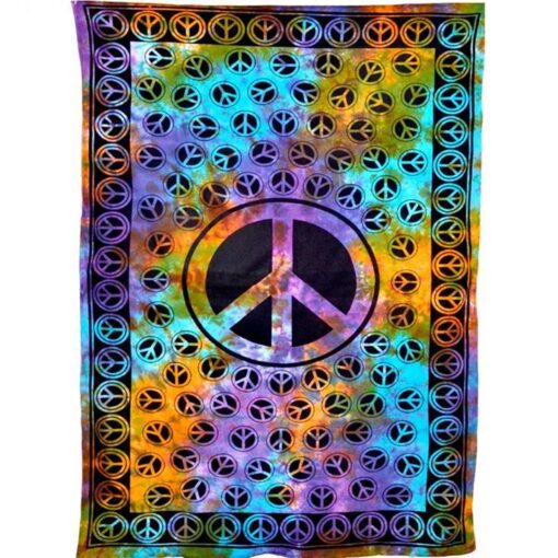 Peace sign Tie dye poster tapestry Wall Hanging Handmade Cotton Tapestry 40"x30" inch