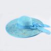 Summer Straw Hat with Colorful Brim and Linen Ribbon Panama Sunshade Woven Trendy Beach Hat;  Adult One Size Fits Most (22-23 inches), adjustable size - Image 12