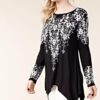 15503L-Top , Long Sleeves Bling Top With Print and Stones By Vocal - Image 2