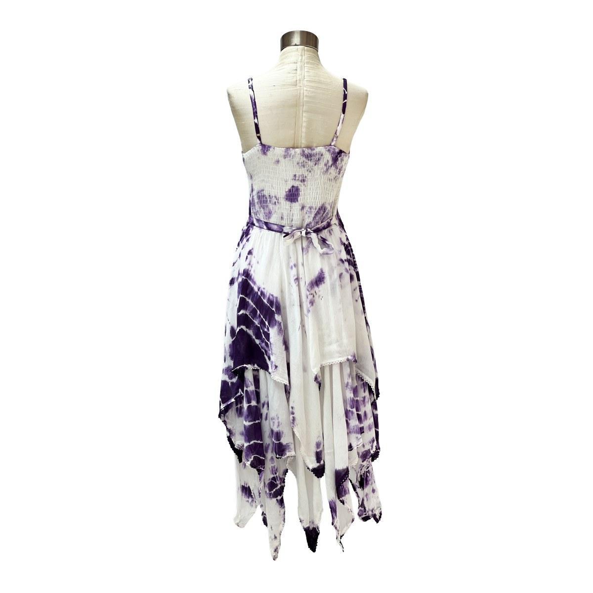 2 Layer Tie Dye Handkerchief Dress with Front Corset & Adjustable Straps - Image 10