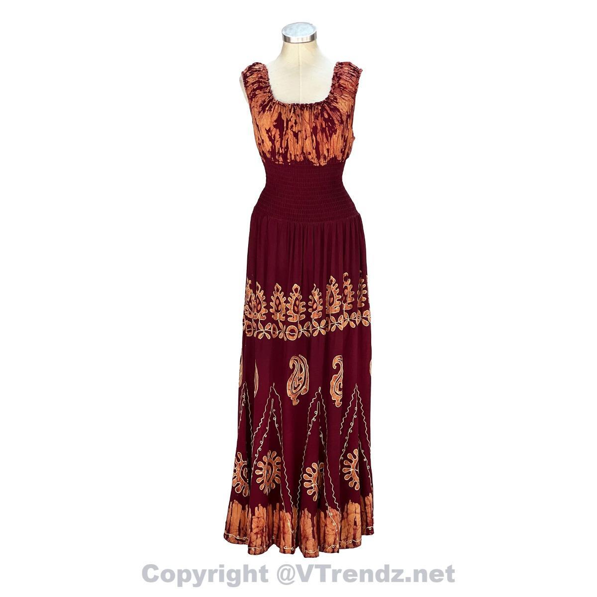 Long 8-Kali Embroidered Maxi Dress with Stretch Sleeves - Image 40