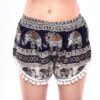 Shorts Rayon Printed with PomPom Comfortable Boho Hippie Bohemian Style shorts VTrendz