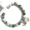 Moss Agate Natural Stone Bracelet with Buddha, Om & Tree of Life Charms 8 mm - Image 2