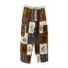 Brown Mushroom Patchwork Open Bottom Boho Pants VTrendz
