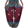 Maroon & Teal Smocked Elephant Mandala Harem Pants VTrendz