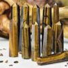 Tiger Eye Obelisk Tower: Jumbo Healing Wand for Courage, Protection & Sovereign Power VTrendz