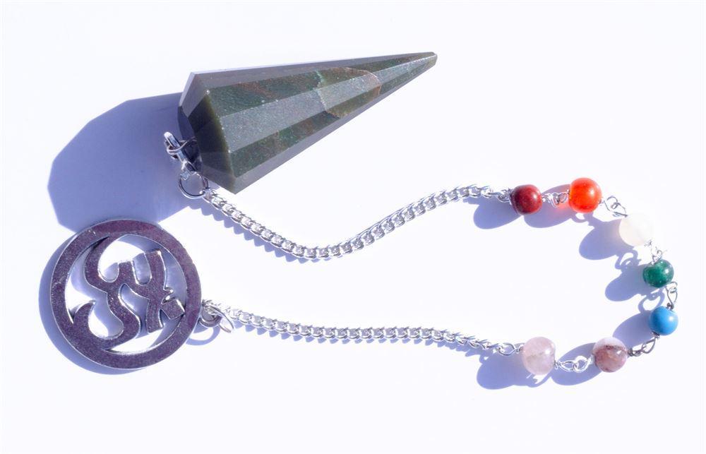 Green Aventurine Chakra Beads 12 faceted Pendulum 3-in-1 pendulum, bracelet, pendant - Image 2