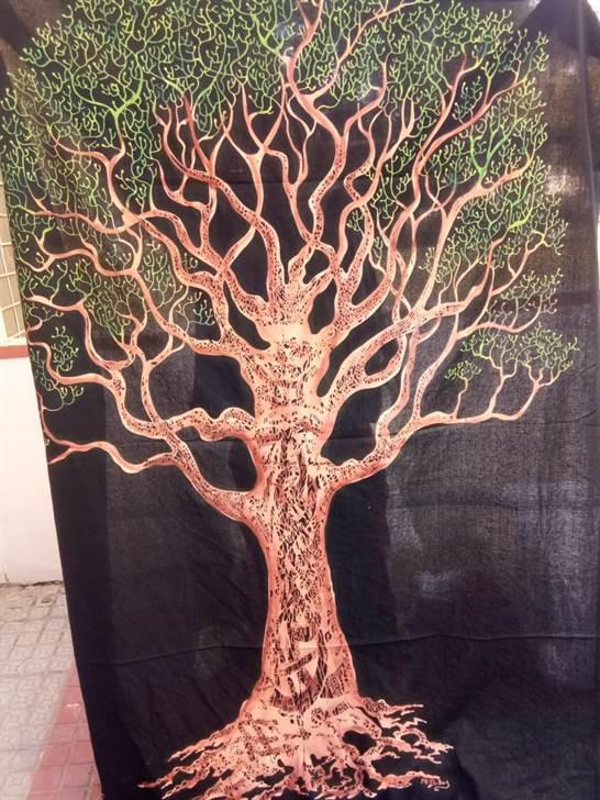 Celtic Spring Tree Wall Hanging Handmade Cotton Tapestry 84"x54" inch