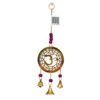 Om Windchime for Crown Chakra with Purple Beads Brass Windchime 11" Inch - Image 2